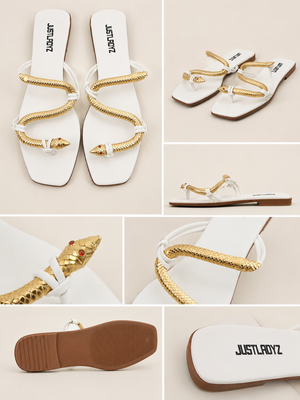 Sandale Serpent Blanc