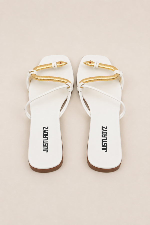 Sandale Serpent Blanc
